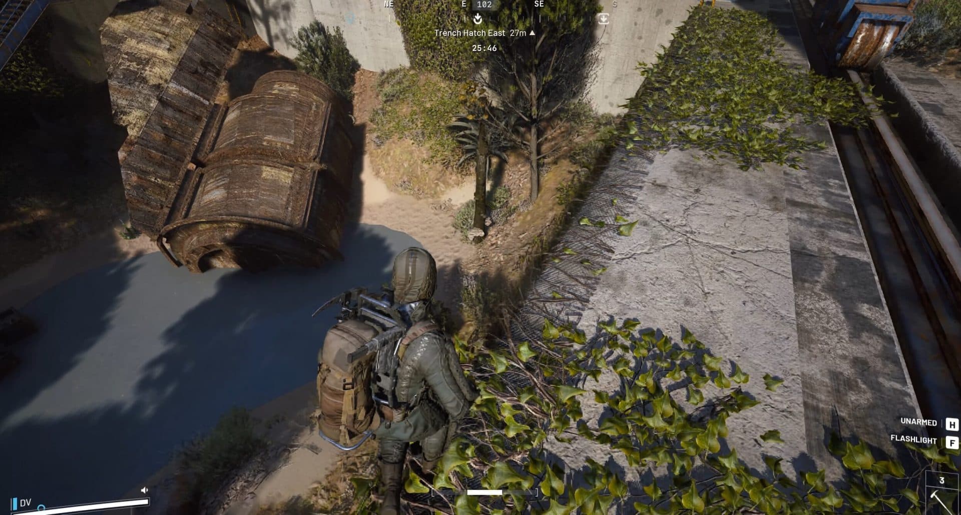 Callout of the Trench Hatch (East) mushroom trench location