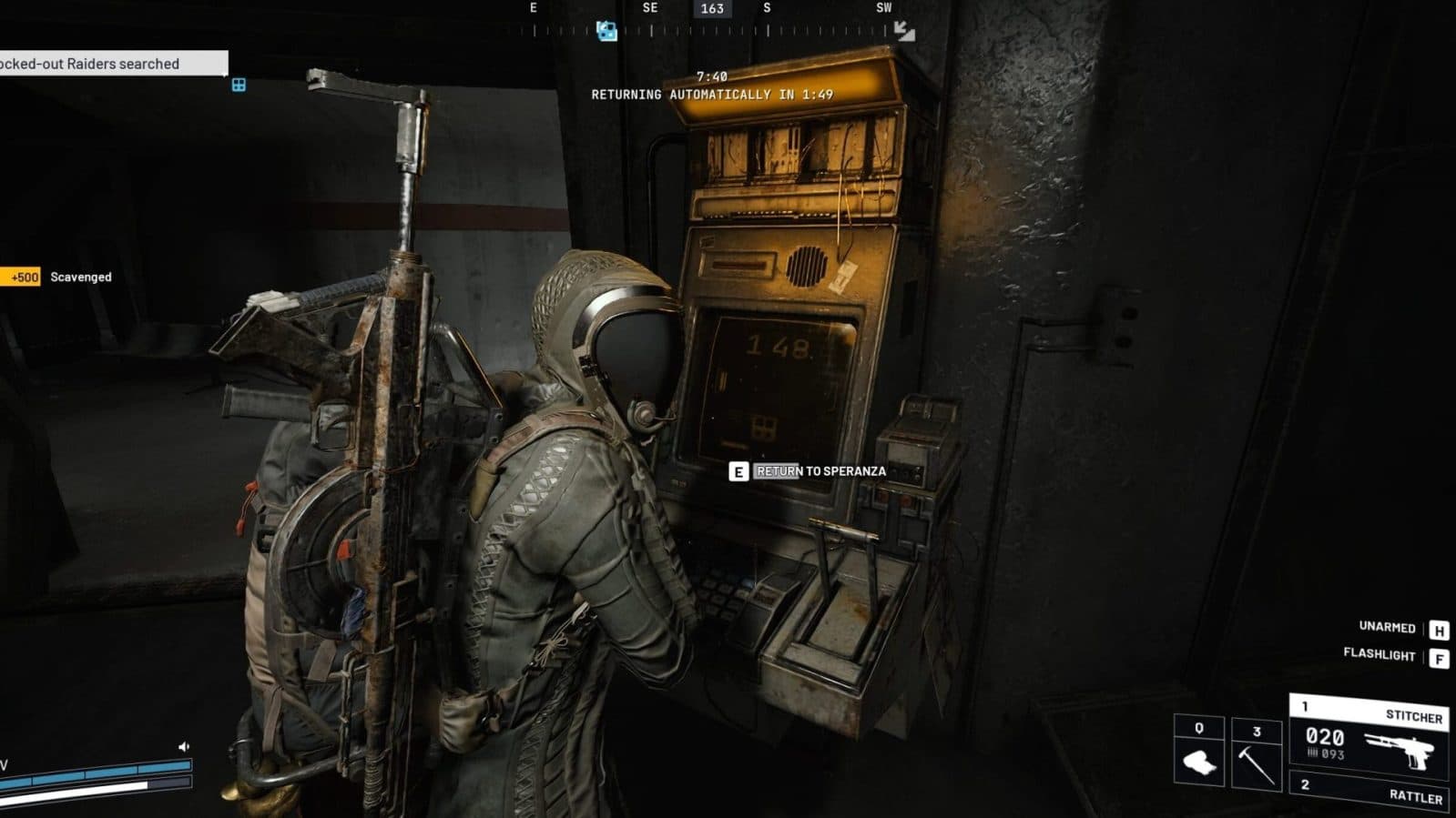 Parking garage extract door