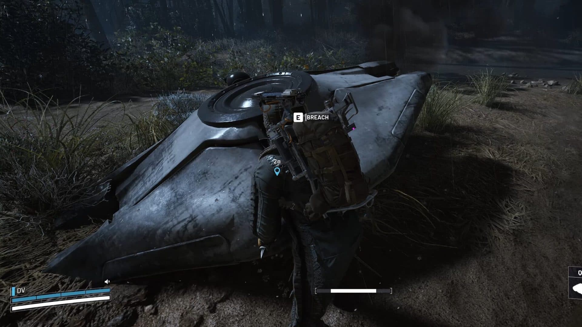 Black smoke marker used to spot an ARC Courier position